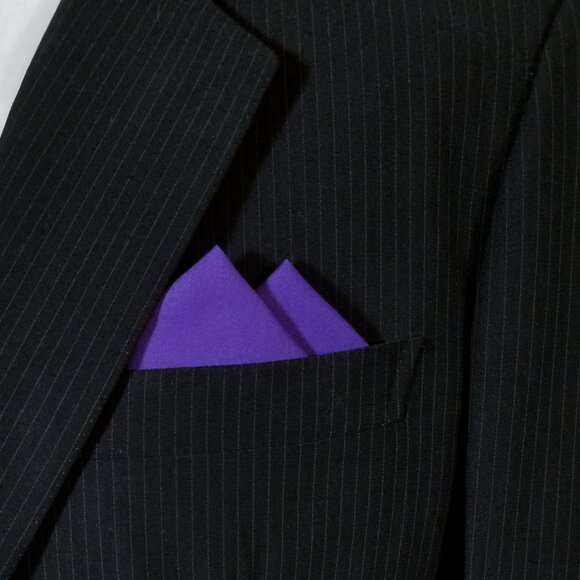 New - Dark Purple Cotton Pre-Folded Pocket Square Handkerchief Insert - Picture 2 of 7